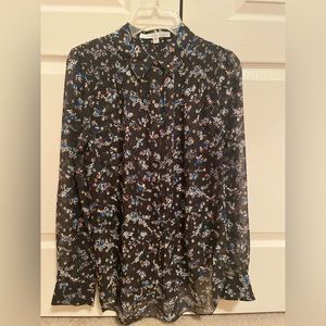 Veronica Beard Sheer Silk Floral Blouse Sz 4